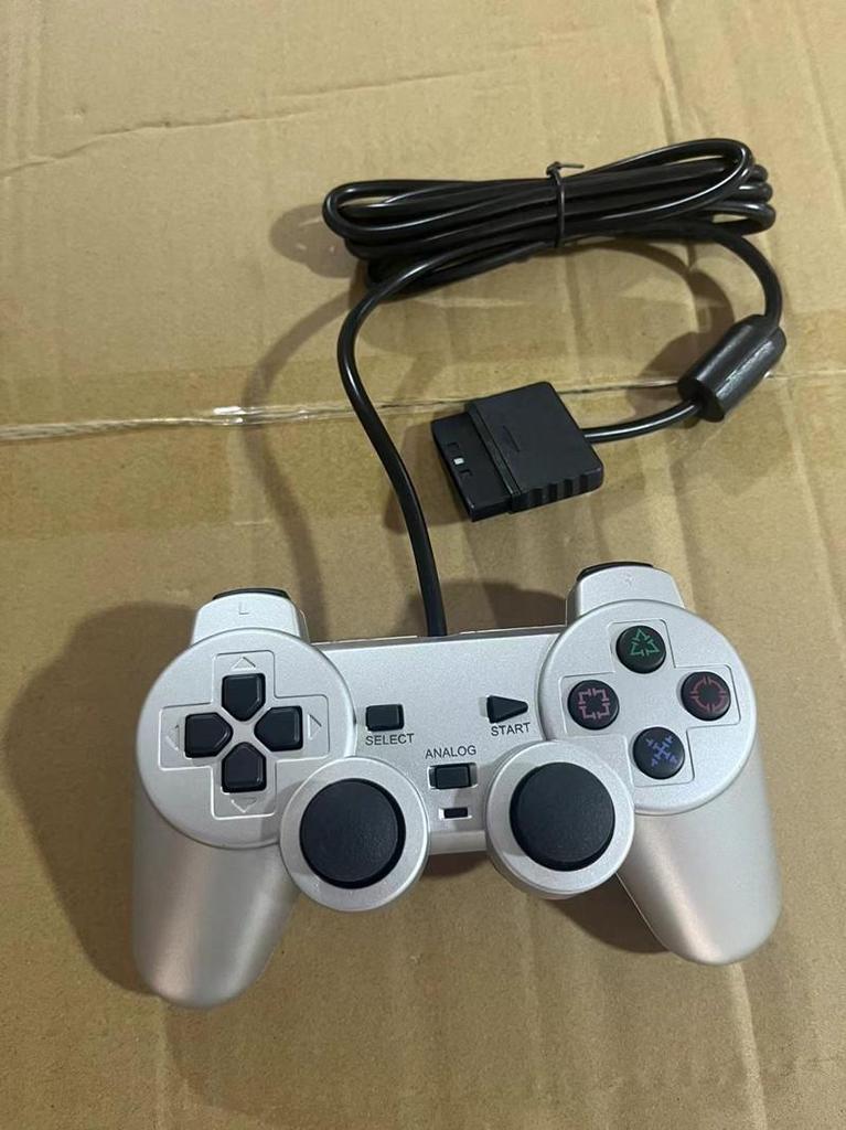 Игровой контроллер для PS2 с кнопками в виде снежинок, двойной вибрацией от моторов, прозрачный цвет.