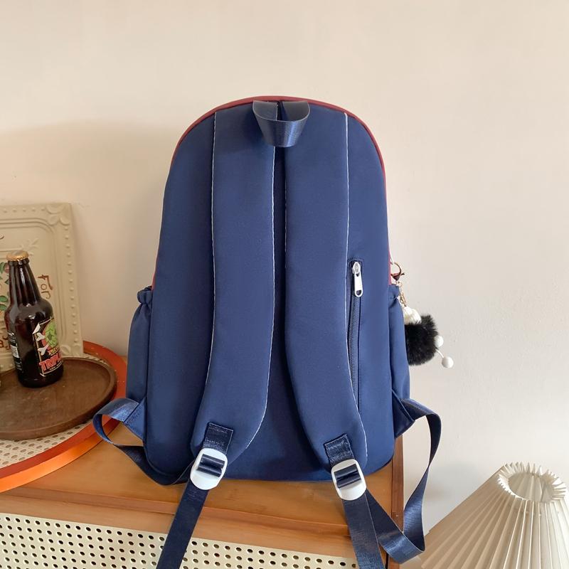 Female Block Color Backpack Girls School Bag Junior High School Student Backpack