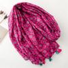 Designer Brand Women Scarf Classical Print Lady Shawls Cotton Feeling Soft Oversize Hijabs Neck Headband Tassel Foulard
