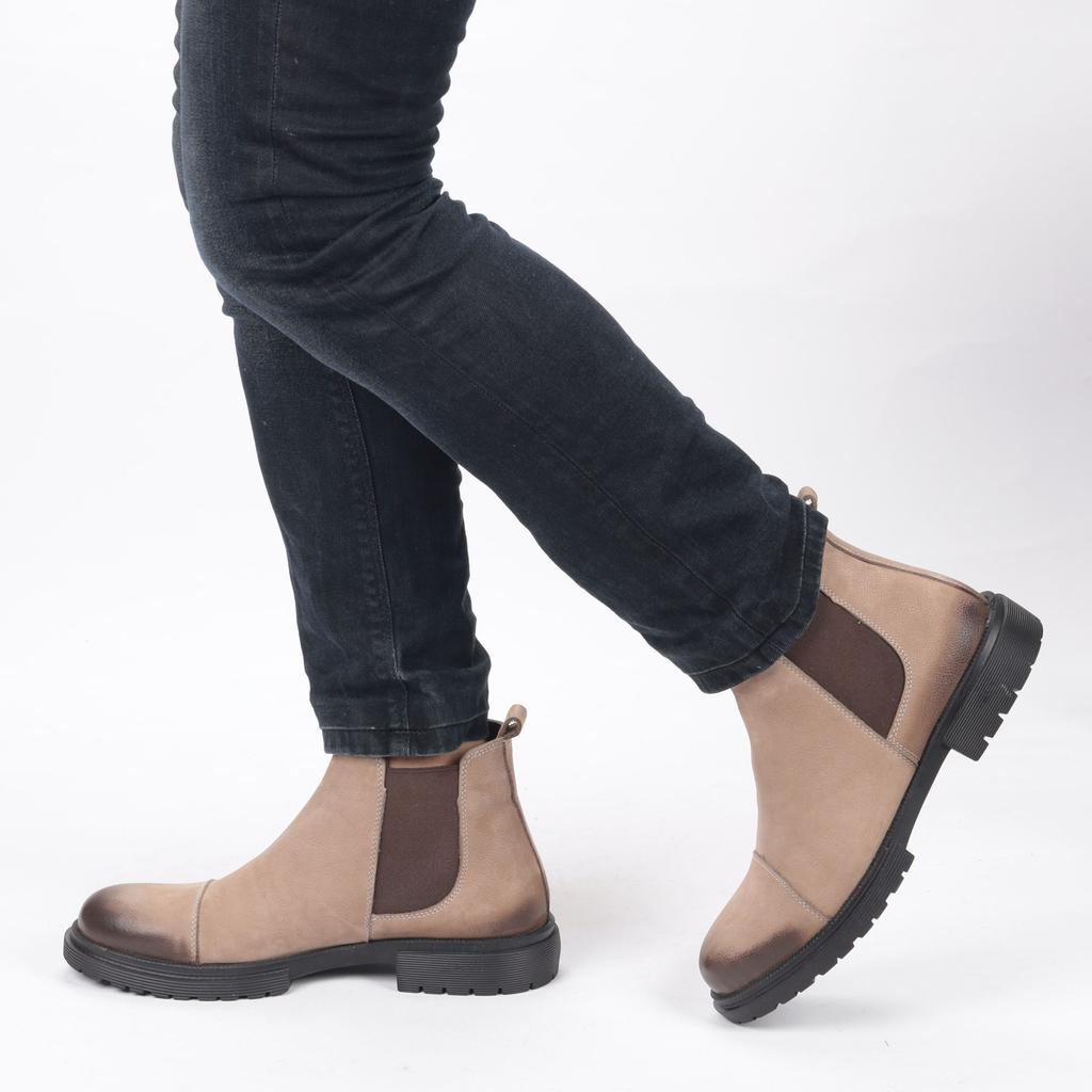 Men's Genuine Leather Rubber Sole Casual Boots Chelsea