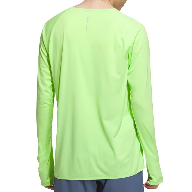 adidas SS25 Ess Футболка с длинным рукавом и круглым вырезом, модная, мягкая, спортивная, унисекс, топы, зеленая JY6986
