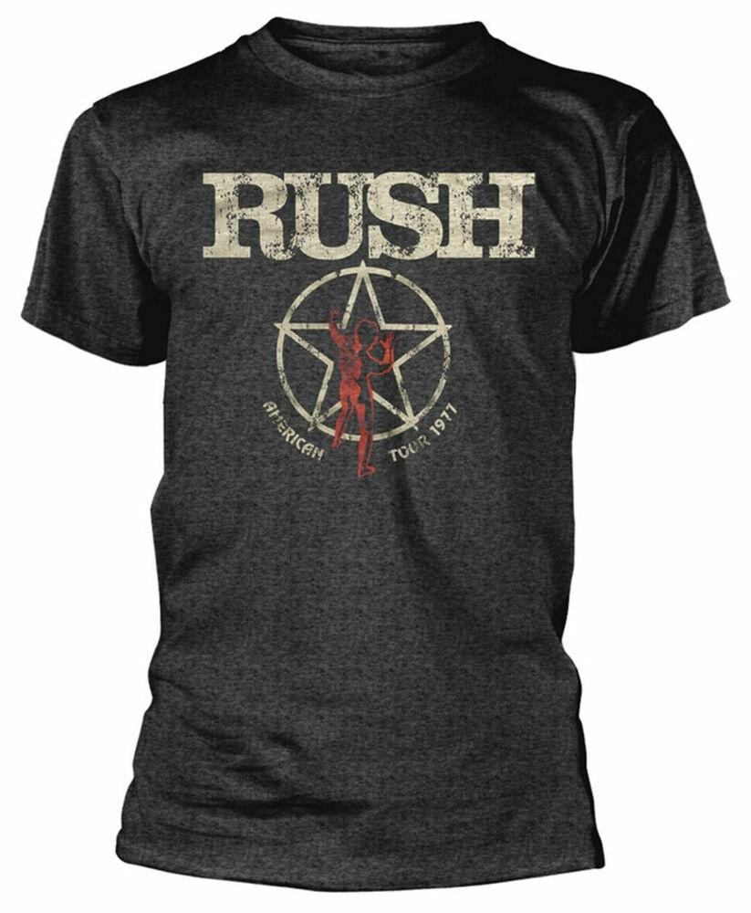 Серая футболка унисекс Rush American Tour 1977 Rock Metal Merch