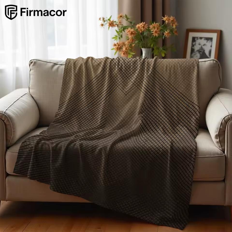Brown Geometric Ultra Soft Sherpa Fleece Blanket Fluffy Warm Halloween Cozy Throw for Sofa Couch Bedroom Gift All season
