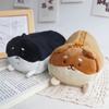 Fluffy Large Capacity Pen Case Kawaii Stationery Box Poatable Corgi Modeling Pencil Pouch  Supplies