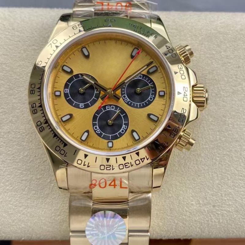 Мужские автоматические механические часы Rolex Daytona 40 мм, многофункциональные, с инкрустацией бриллиантами.