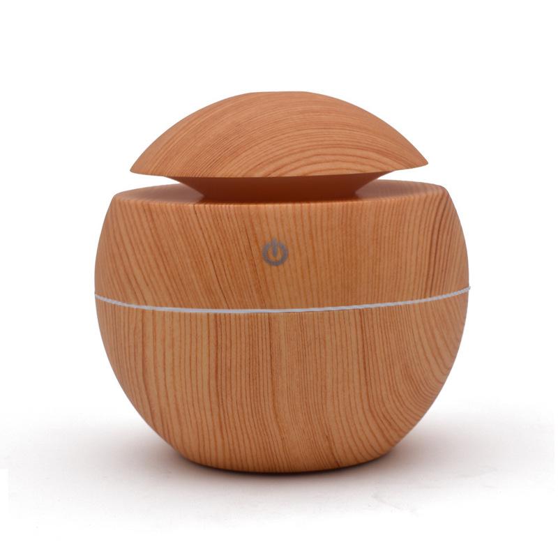 130ML Air Humidifier Ultrasonic USB Aroma Diffuser Wood Grain LED Night Light Electric Essential Oil Diffuser Aromatherapy Home