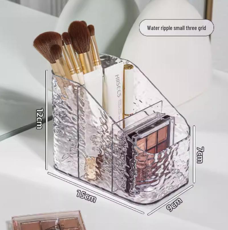 Акриловый органайзер для косметики «Волна» класса люкс - Вместительное хранение для помады и средств по уходу за кожей