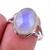 Natural Rainbow Moonstone Gemstone 925 Solid Sterling Silver Ring Size 8 K0r53