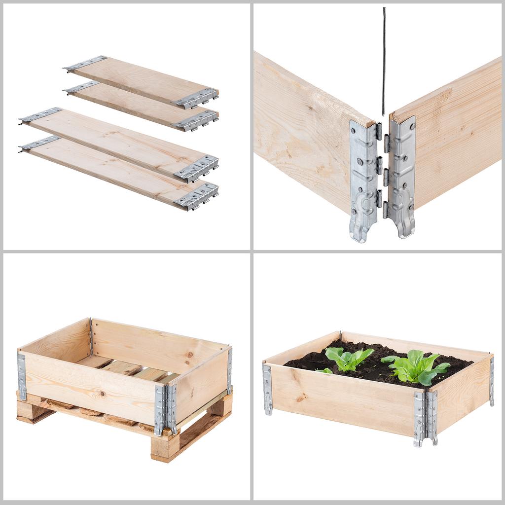 KADAX Wooden Pallet Extension 60x80cm Pallet Container Bed Pack of 3