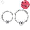 ZS 1 PC Round 316L Stainless Steel Nose Ring Men 16G Septum Clicker 8MM/10MM Punk Rock Ear Helix Septum Rings Piercing Jewelry
