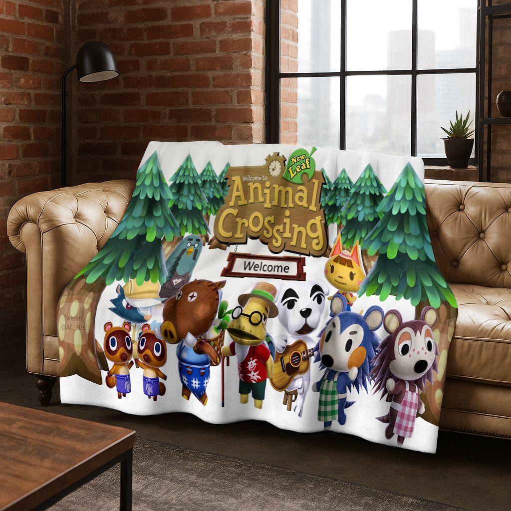 Мультяшное фланелевое одеяло Animal Crossing Wild World, Уютное мягкое плед-покрывало для дома, спальни, кровати, дивана, пикника, Подарок для детей