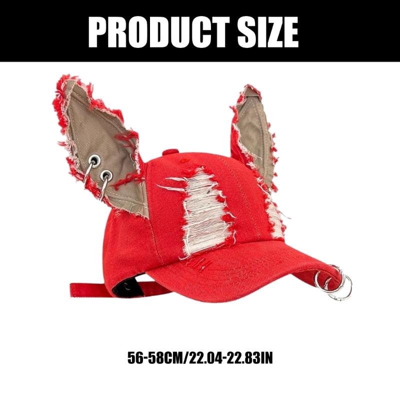 Гранж бейсболка для женщин, состаренная солнцезащитная шляпа с рваными деталями, регулируемая кепка-снэпбек для музыкального фестиваля