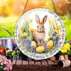 Easter Bunny Ornament Stained Acrylic Window Hanging Decoration Colorful Rabbit Art Ornament for Home Wall Door Garden Spring Easter Decor