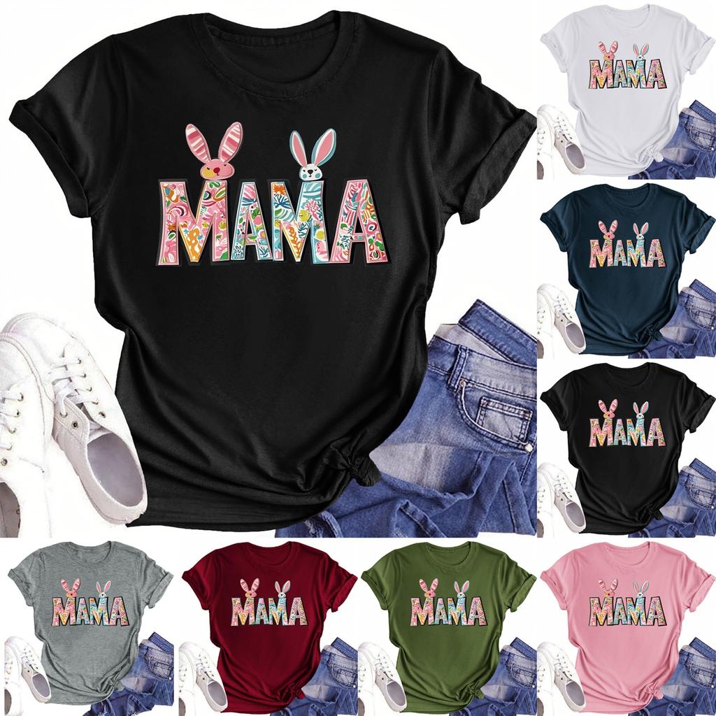 Женская повседневная футболка с круглым вырезом и короткими рукавами с принтом