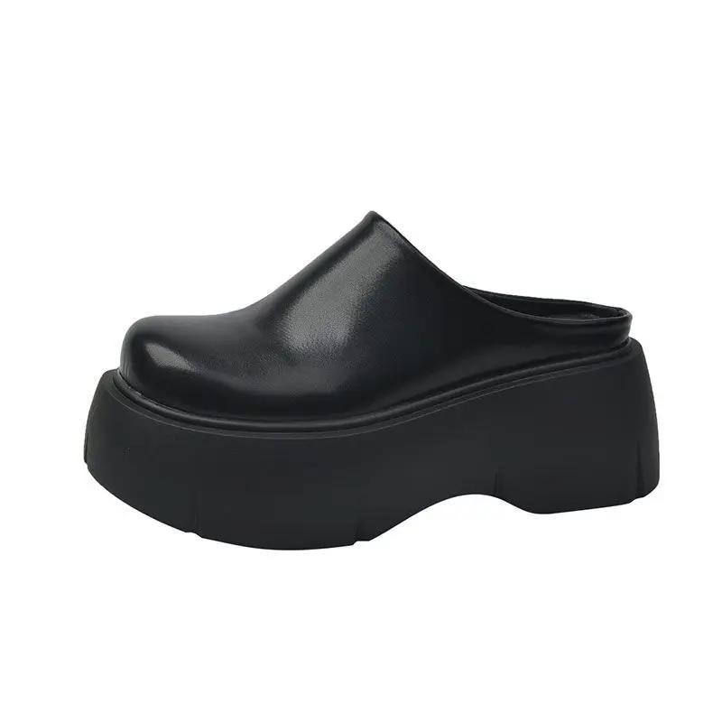 Модные балетки на платформе, туфли-мюли, женские туфли-слингбэки, дизайнерские фэшн-сандалии, новые повседневные шлепанцы для ходьбы, женские