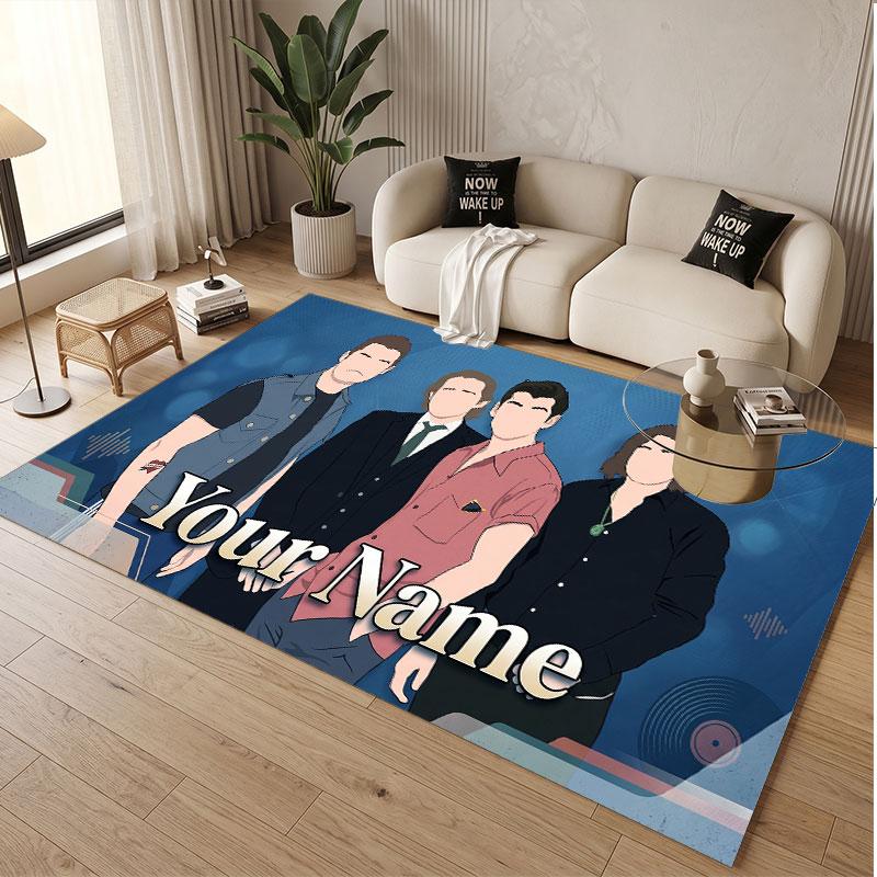 Custom Name Crystal Velvet Rug,Arctic Monkeys Comfortable Anti Slip Floor Mat For Room Decoration