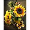Sunflower Diamond Painting Kit Adult Beginner Round Full Diamond 5D DIY Butterfly Mosaic Art Kit Animal Flower Picture Art Home Wall Decoration