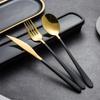 3 Pcs Set of Box Spoon Fork Knife Portable Tableware Dinner Set Black Box Western Portable Cutlery Set Dining Spoon Table Set