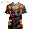 New Cute Dragon 3D Printed T-Shirt Funny Animal Tees Fashion O Neck Short Sleeve Dinosaur Unisex Streetwear Top Clothes Clothing