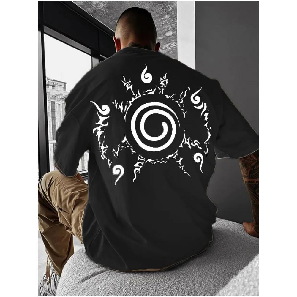 New Men's T-shirt Anime Patterns Tees Summer Simple Casual Street Short Sleeve Clothing Male Fashion Oversize Crew Neck Tops