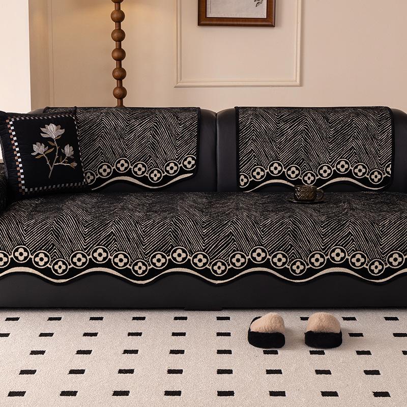 New High-End Special-Shaped Sofa Cushion Combination Sofa Universal One-Piece Straight Row Seat Cushion Cover Cloth
