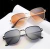 New Classic Fashion Women Oversized Sunglasses Anti-Reflective Mirror Vintage Square Metal Sun Glasses Men Driving Eyewear Uv400