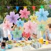 9Pcs/Set Floral Pom Poms Paper Fans DIY Wall Hanging Banner  Birthday Baby Wedding Party Decoration