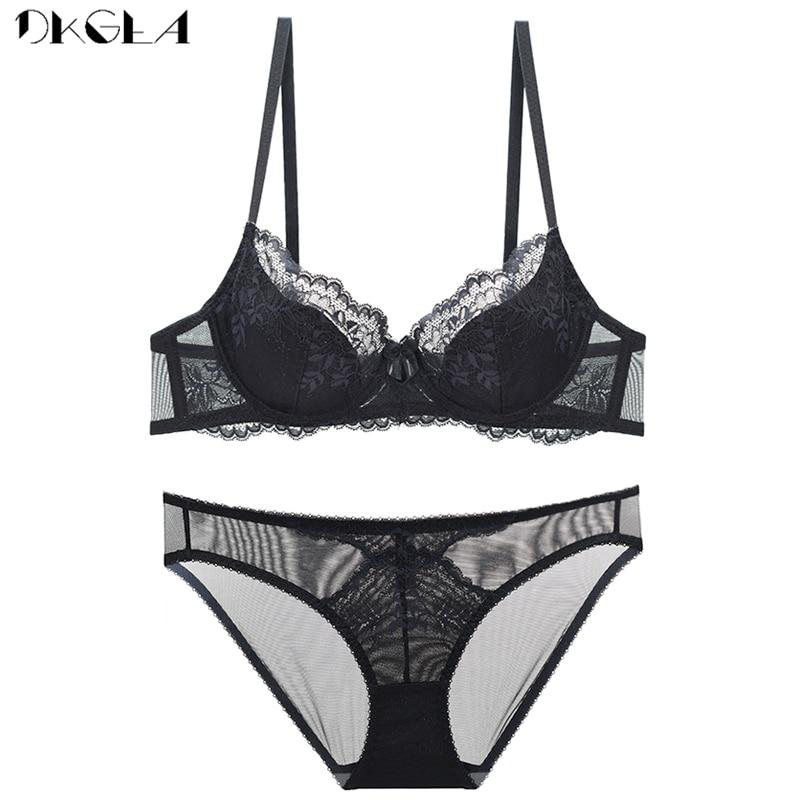 DKGEA Ультратонкий розовый бюстгальтер, сексуальное кружевное женское нижнее белье с вышивкой, большие размеры