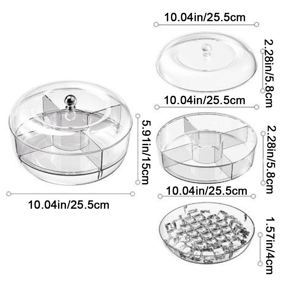 Пластиковый холодильник вращается фруктовая тарелка прозрачный круглый разделенный сервировочный поднос вращающийся большой емкости фруктовая тарелка Crisper