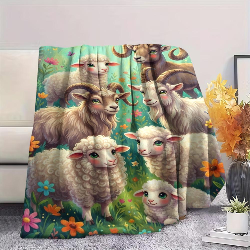 1PC Soft Cute World Print FlAannel Blanket, High quality Comfortable for All Seasons, Home Decor, Warmth and Comfort