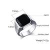 Vnox High Quality Men's Stone Ring Black High Polished Stainless Steel Men's Jewelry  Color Charm Ring For Men