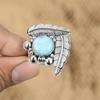 Натуральный Ларимар Драгоценный камень Многокаменный Регулируемое кольцо Серебро 925 пробы Для девочек