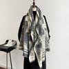 Autumn and Winter New Imitation Cashmere Castle Camellia Scarf Retro Thickened Warm Scarf Shawl with Windproof Scarf