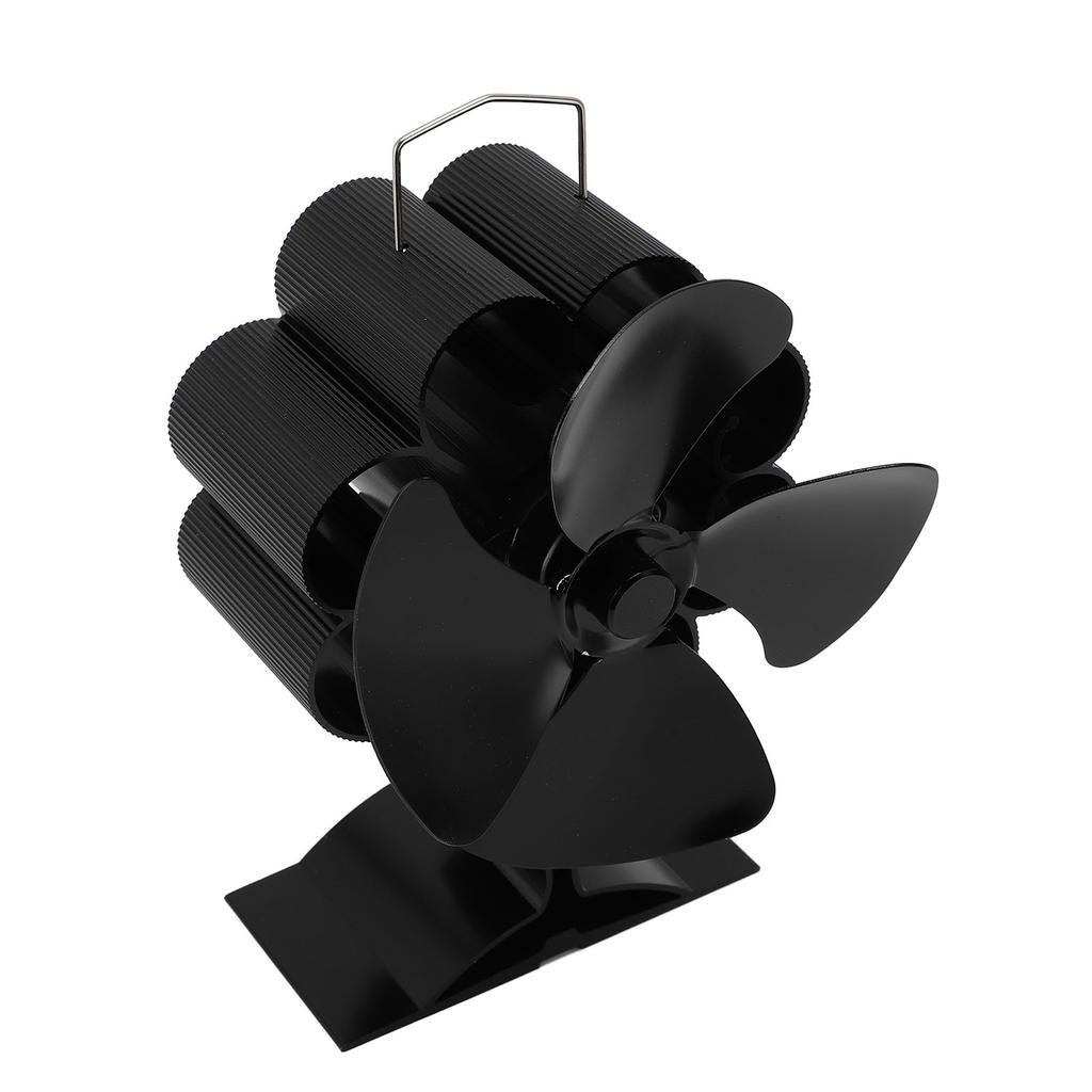 4 Blade Wood Stove Fan Anodized Aluminum Alloy Quiet Efficient Heat Powered Fireplace Fan with