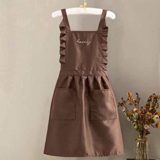 Kitchen Apron with Pockets Strap Adjustable Breathable Thin Ladies Princess Skirt