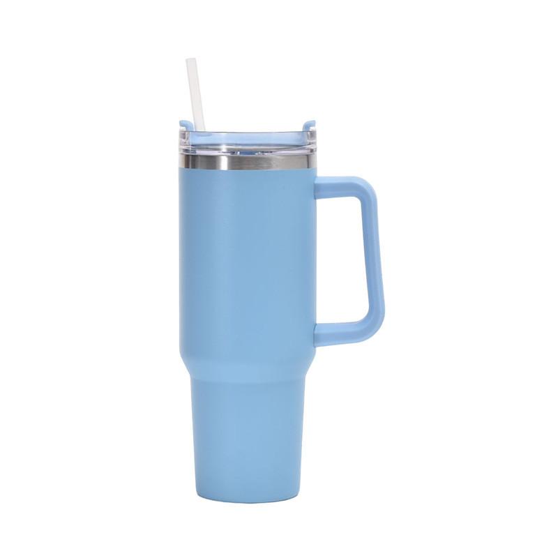 40oz Travel Tumbler with Lid and Straw Practical Stainless Steel Tumbler with Handle for Water Coffee Tea Hot and Cold Drinks