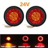 2x 16LED 12V/24V Taillight Brake Stop Running Reverse Backup Light Rear Lamp Truck Trailer Camper Van Car Round LED Amber Red
