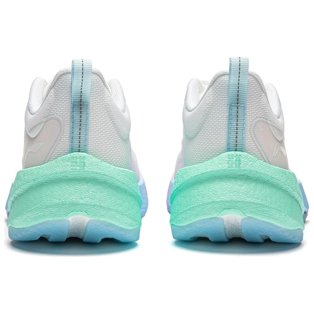 Li Ning Super Light 21 Амортизирующие Скользкие Устойчивые к истиранию Дышащие Низкие Кроссовки для бега Женские Бело-синие ARBU002-9