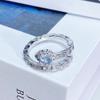 Sweet Light Luxury Zircon Super Flash Exquisite Open Ring Niche High-End Sense Stacking Wearing Colored Treasure Ring Women'S Model
