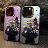 Милый Чехол-Картина Кошка Подобная Рыбе Для Samsung Galaxy S25 S24 S23 S22 S21 S20 Ultra Plus FE A25 A35 A55 5G Матовый Лазерный Чехол