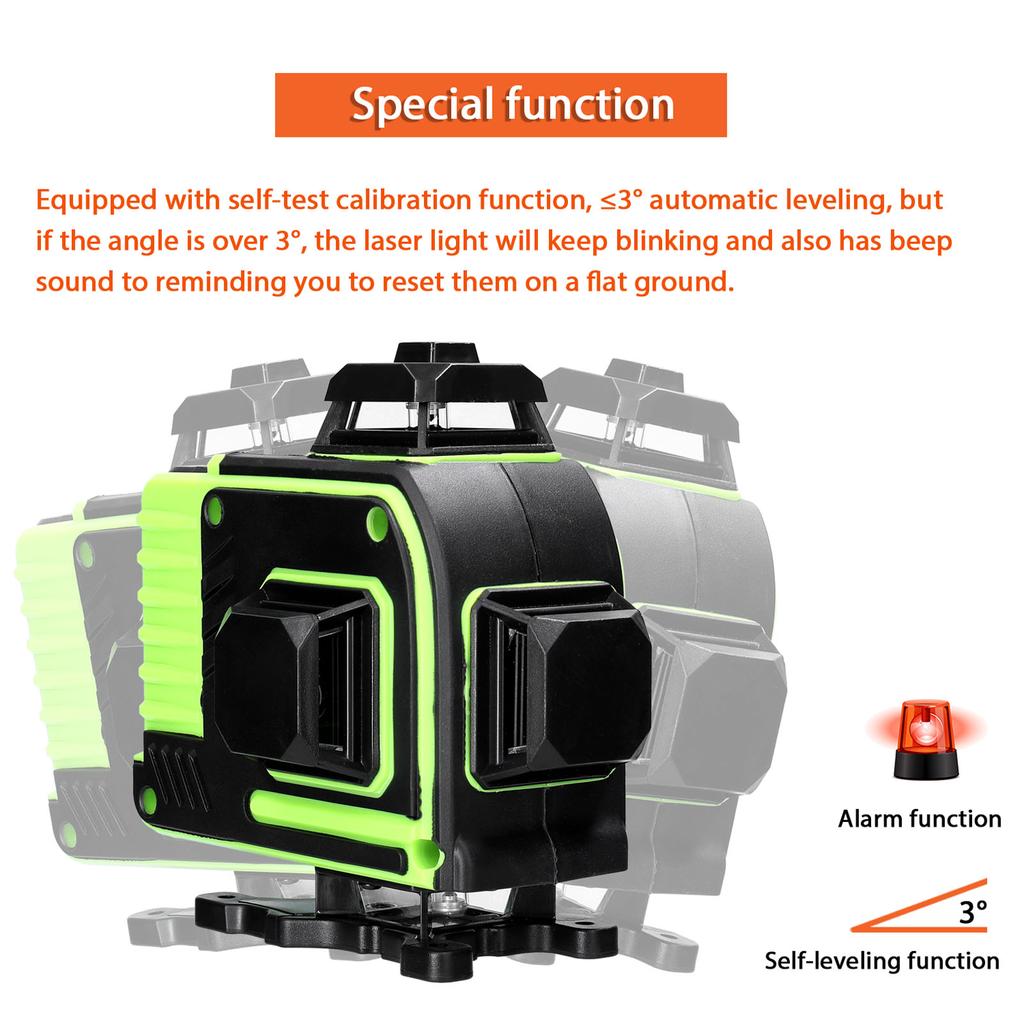 Multifunctional 16 Lines Laser Level 3 Degrees  Self-leveling Function Leveling Tool Omnidirectional Ground