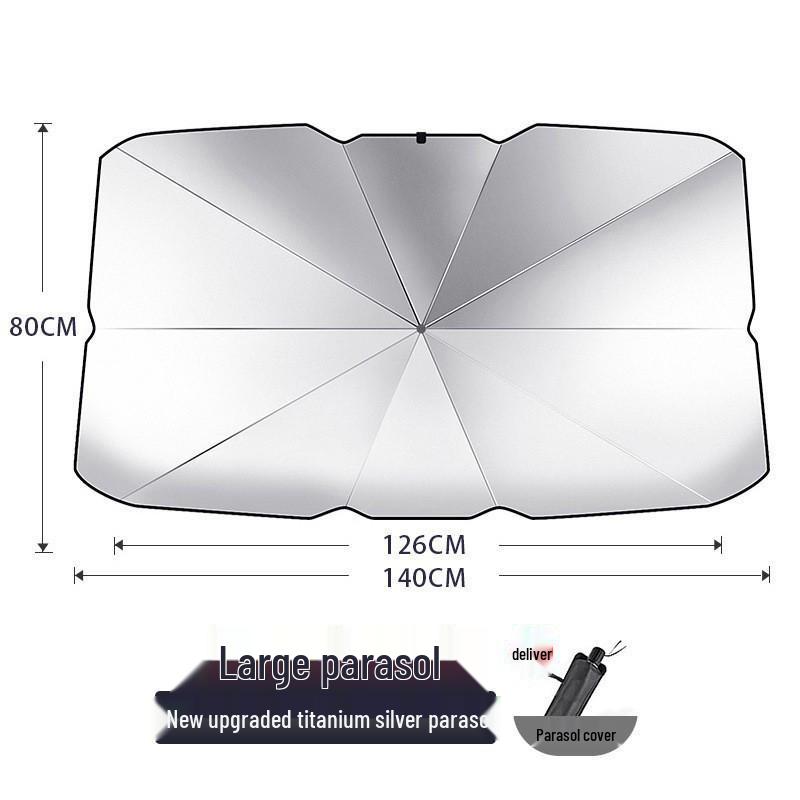 Автомобильный солнцезащитный экран в стиле зонта: Складная теплоизоляция для лобового стекла