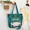 Bunny Ears Tote Bag With Splicing Design For Daily Casual Use