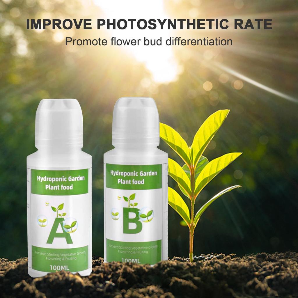 Garden Outdoor Equipment Soilless Cultivation A B Fertilizer Plant Universal Nutrient Solution Hydroponic Plant Fertilizer Hydroponic Planter 100ml*2