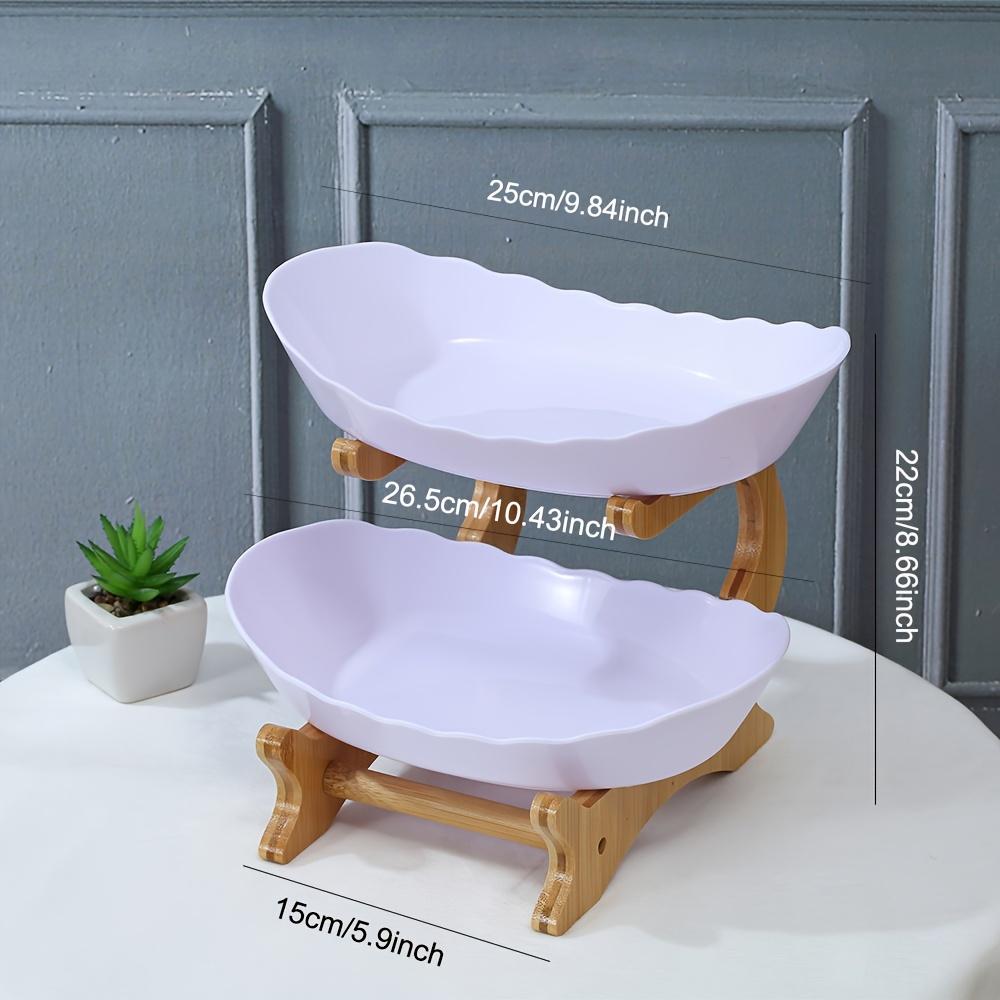 Креативный 1/2/3-уровневый роскошный поднос из бамбукового дерева для фруктов, закусок, конфет, десертов, кухонной посуды, многоуровневый держатель для сервировочной корзины в европейском стиле