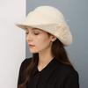Floral Black Knitted Hat Lace Women Fisherman Hat Fashion Hepburn Style Topper Hat  Wedding