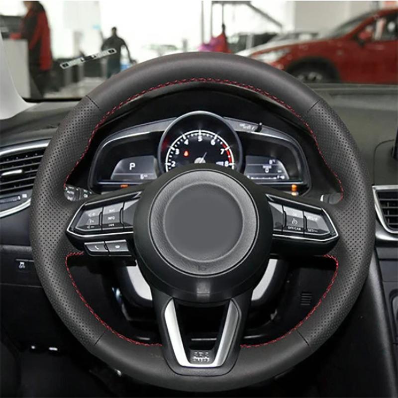 Чехол на руль для Mazda CX-3 CX3 CX-5 CX5 2017 2018 Mazda 6 CX-9 Настроить Сделай сам Оплетка руля Кожа из микрофибры
