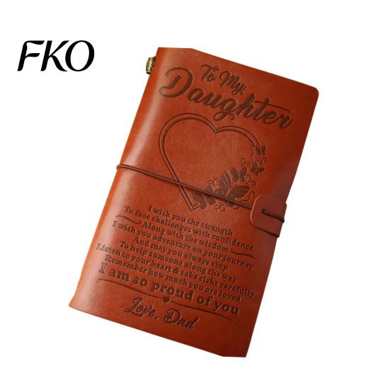 Collage Friendly Notebook Journal Notebook, Loose-Leaf Refillable Faux Leather Cover with Elastic Flexible Writing And Drawing Strap,