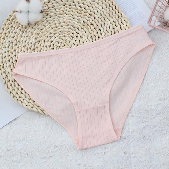Женское хлопковое нижнее белье женские ребристые полосатые трусики дышащие плюс эластичные трусики