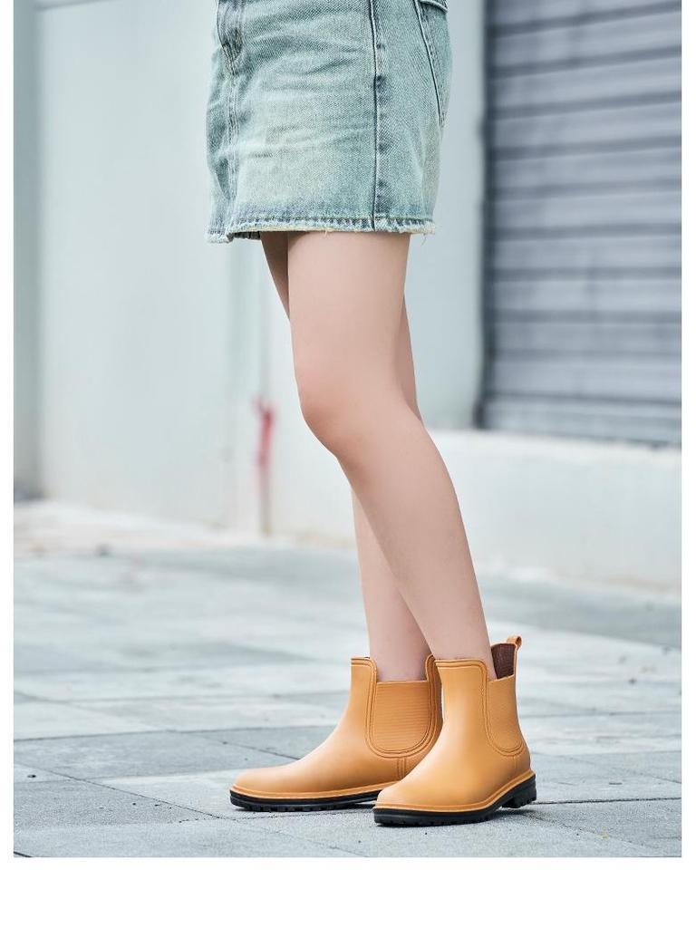 Женские модные резиновые сапоги Chelsea - нескользящие эластичные короткие сапоги Martin